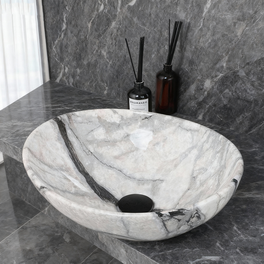 Malvizza keramische waskom in marmerlook