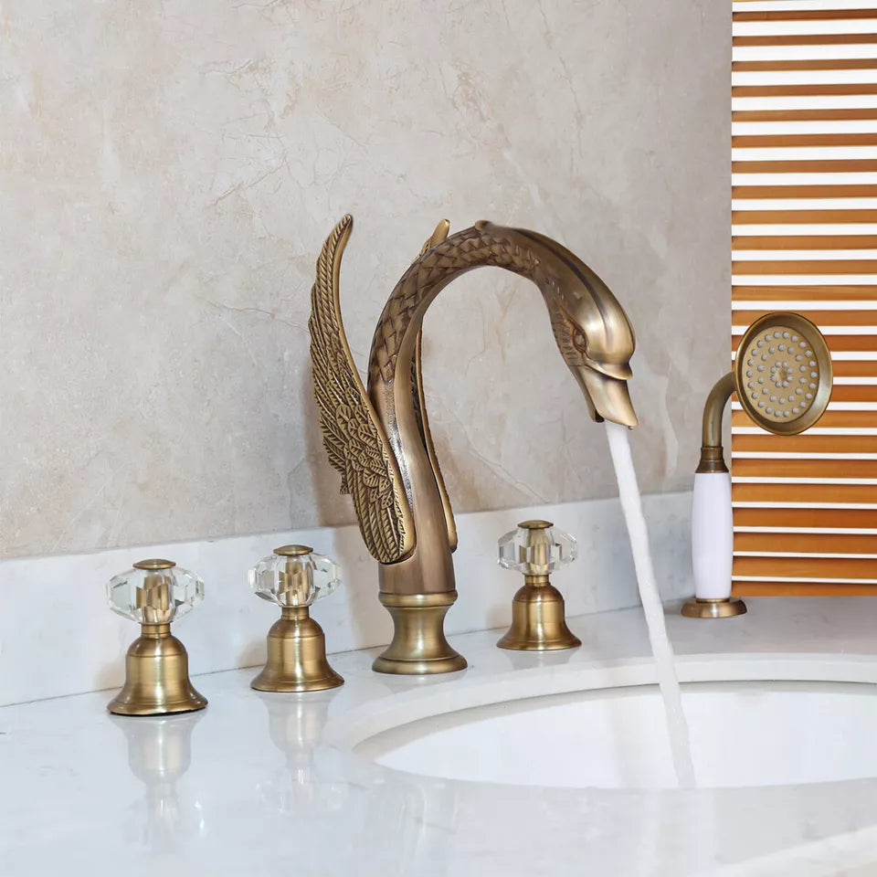 Malvizza Bronze-colored 5-piece bath tap