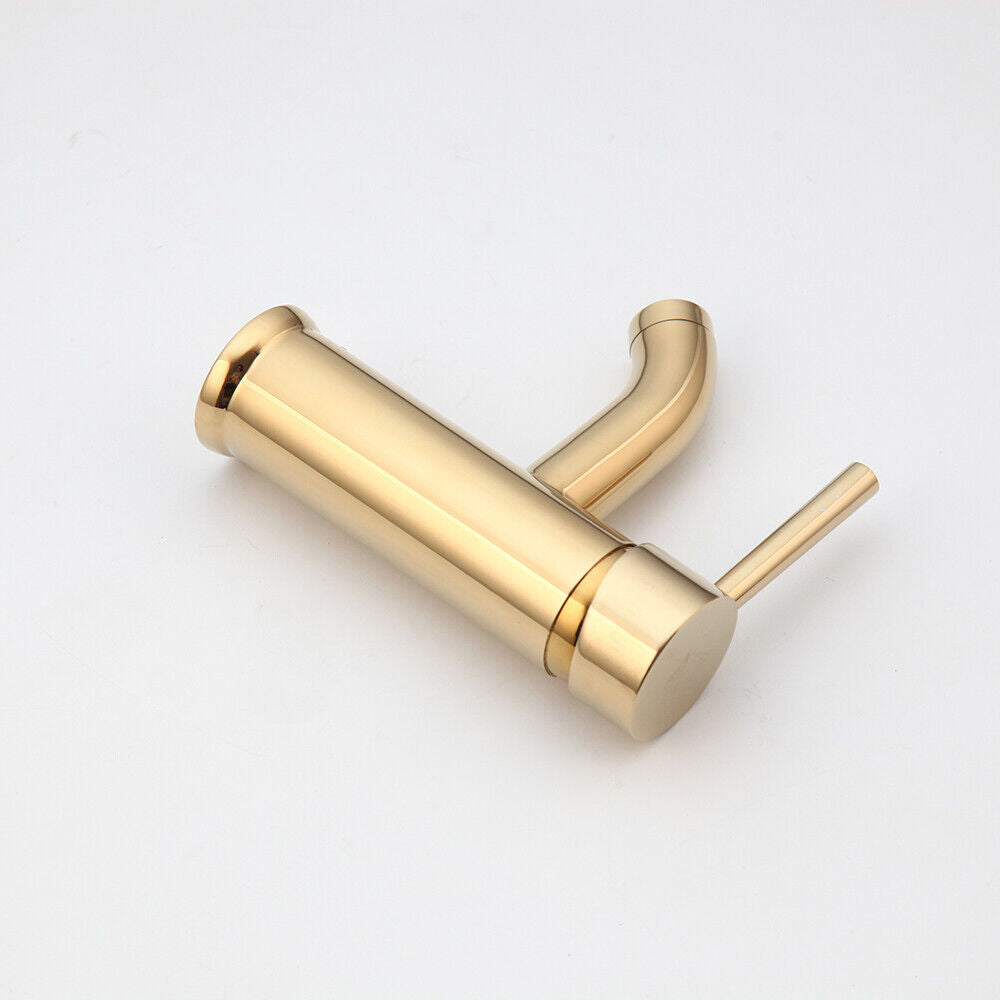 Shiny gold washbasin tap