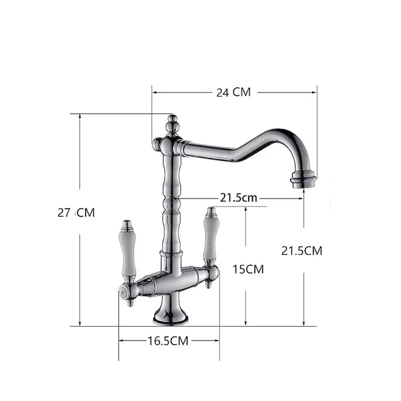 Country Nostalgic Kitchen Faucet in Chrome