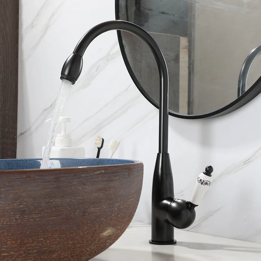 Landelijke keukenkraan – olie-brons (antiek brons) met keramische hendel