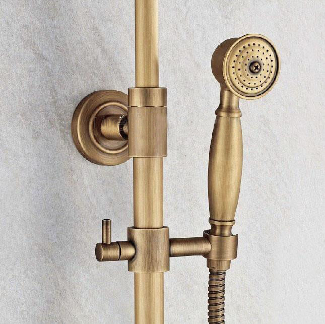 Nostalgische bronzen opbouw doucheset