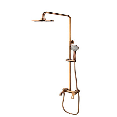Rose gold surface-mounted shower