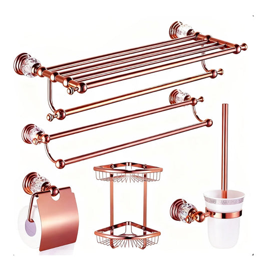 Roségouden badkamer accessoireset – 5-delig
