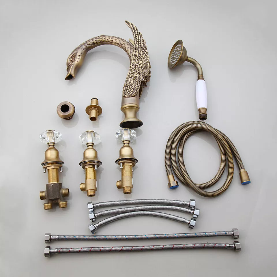 Malvizza Bronze-colored 5-piece bath tap