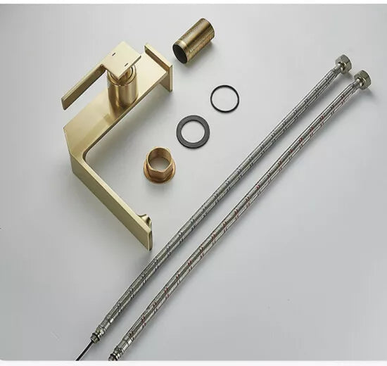 Moderne Wastafelkraan – Geborsteld Goud