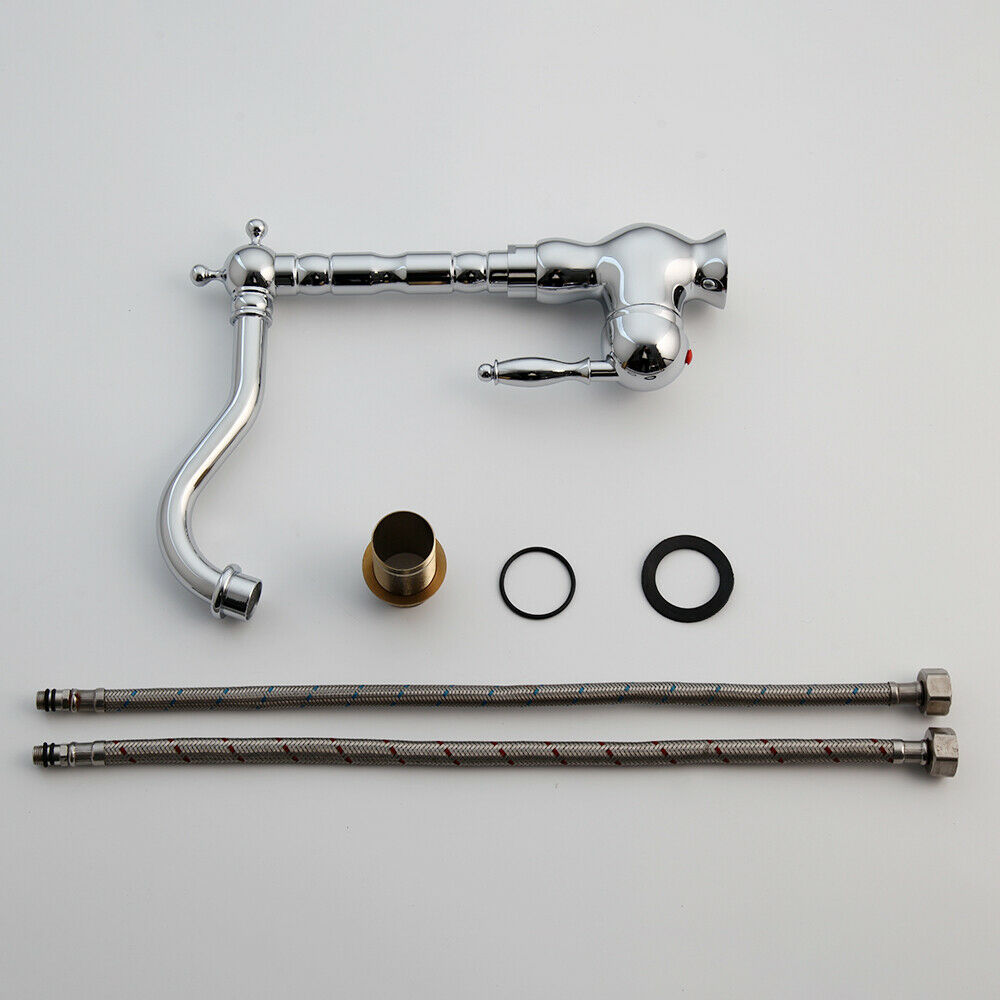 Chrom-Mischbatterie in rustikaler Optik