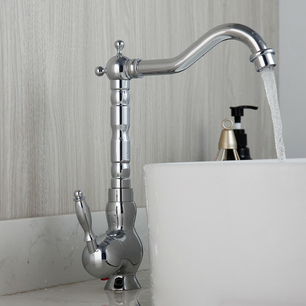 Chrom-Mischbatterie in rustikaler Optik