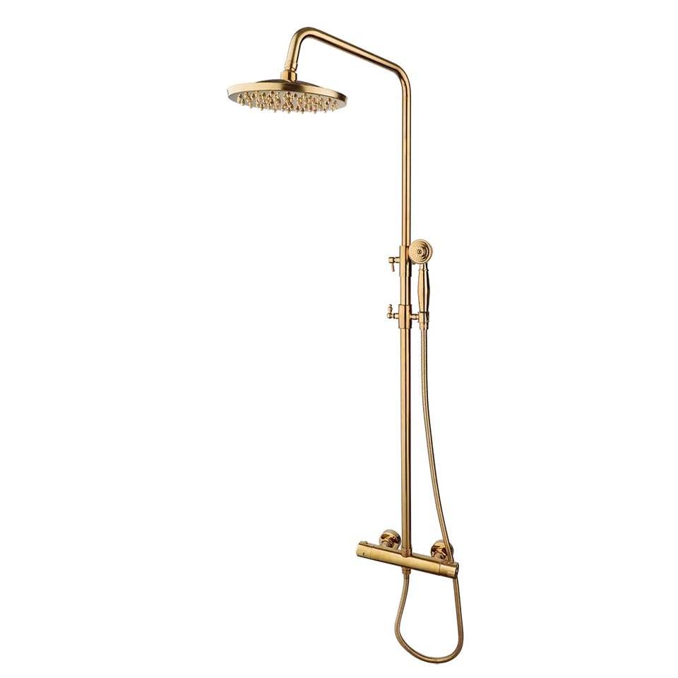 Goudkleurige Thermostatische Opbouw Regendoucheset
