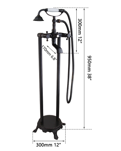 Freestanding Nostalgic Bath Tap in Black