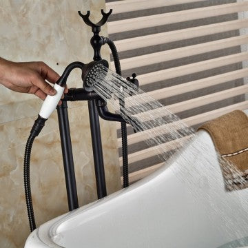 Freestanding Nostalgic Bath Tap in Black