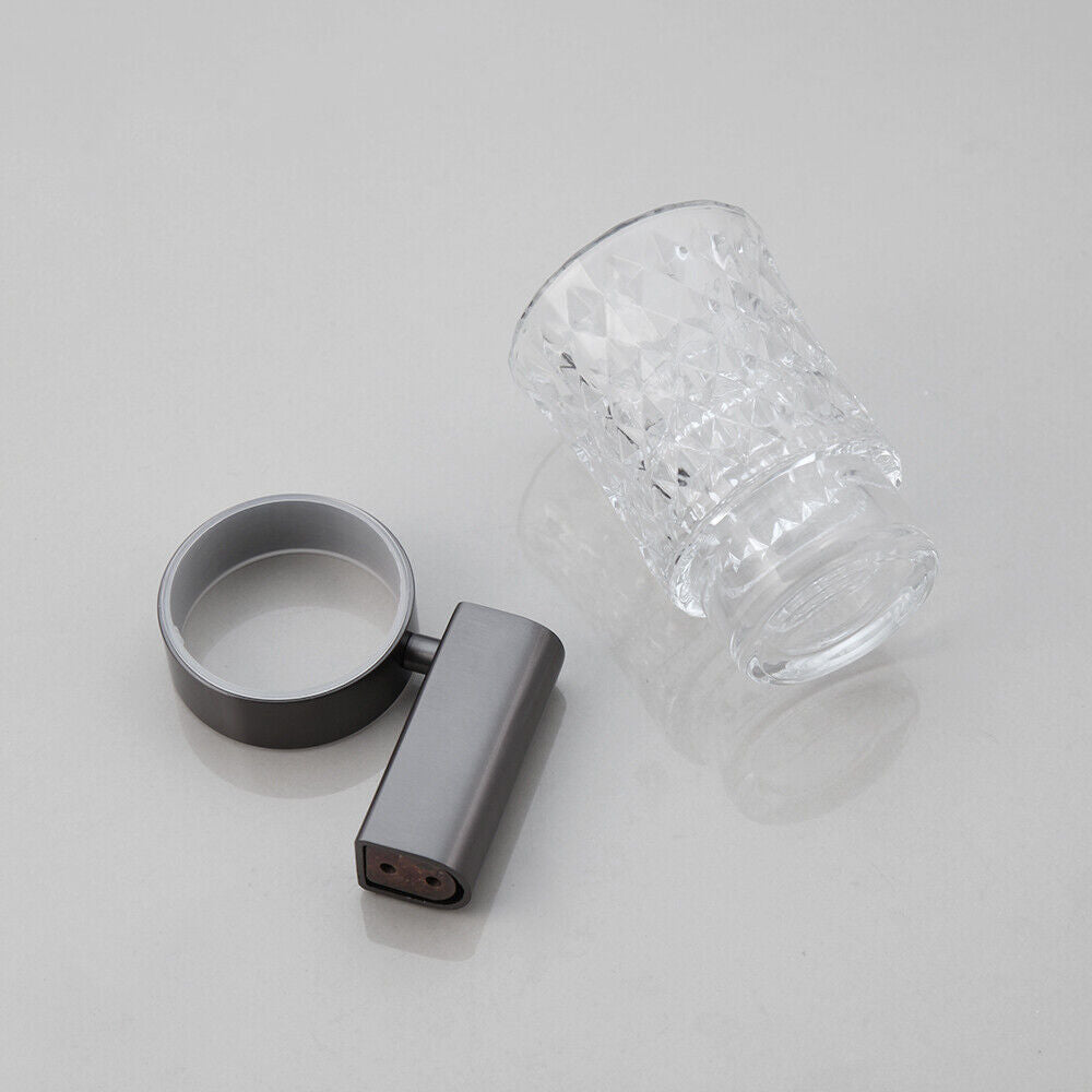 Gun metal toilet brush wall mount