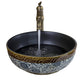 Bronze faucet with hand-painted ceramic washbasin