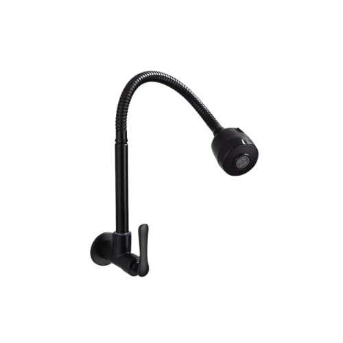 Elegant Matte Black Cold Water Tap with Flexible Neck