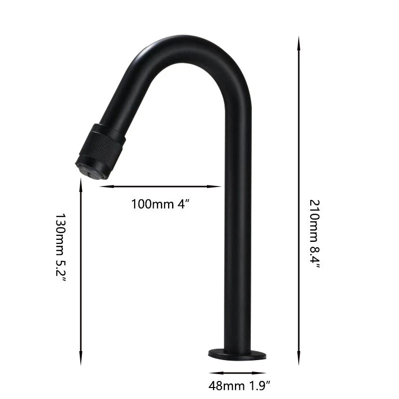 Zwarte fontein kraan – koud water – hoogte 21 cm (uitloop 10 cm)