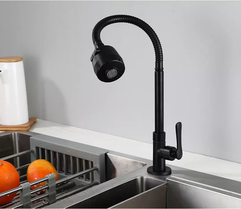 Eleganter Kaltwasserhahn in Mattschwarz