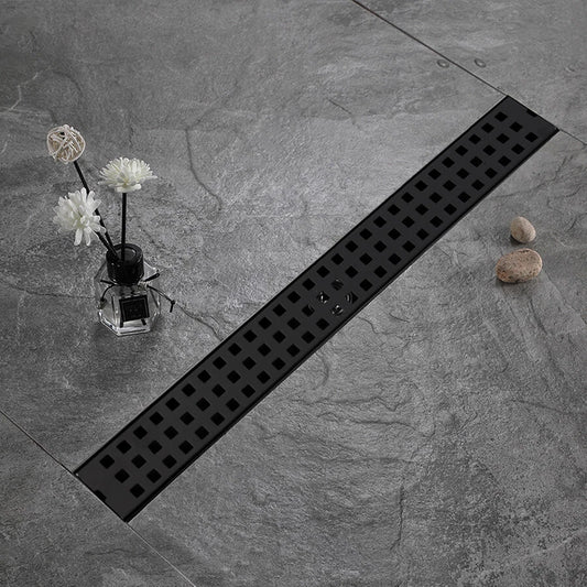 Zwarte vloerdrain met onderaansluiting – 60 cm