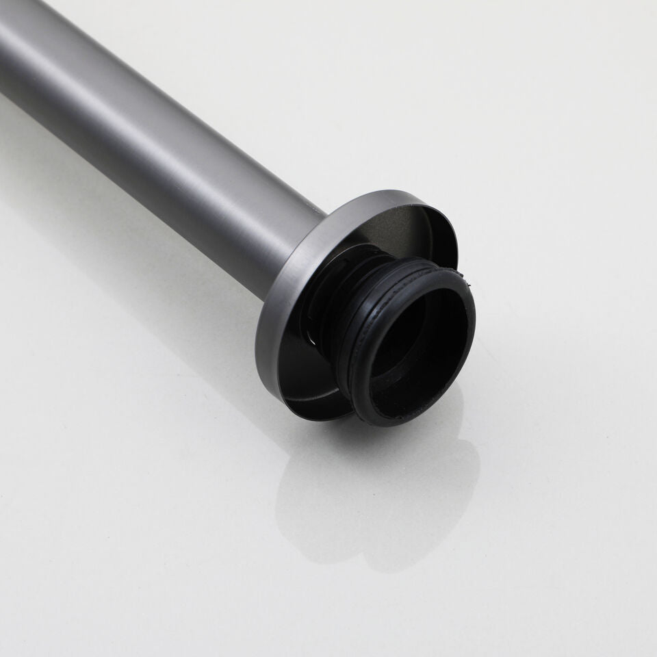 Modern gun metal siphon with pop-up click drain