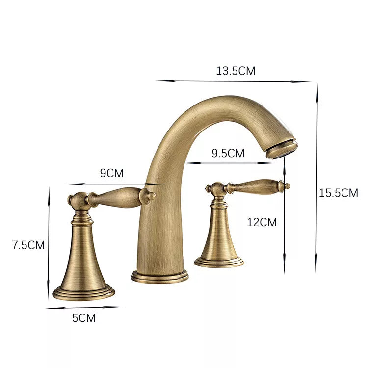 3-piece tap with a nostalgic design for washbasin or bath rim mounting