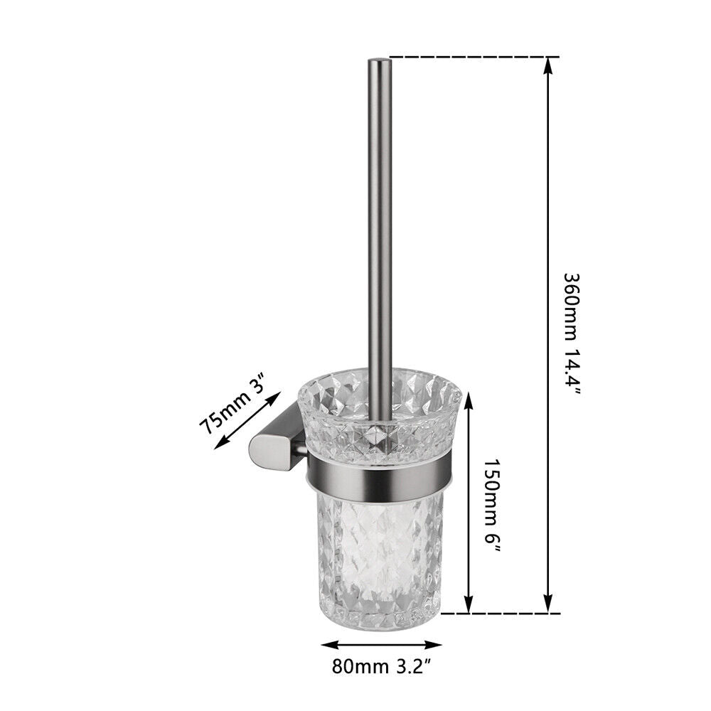 Gun metal toilet brush wall mount