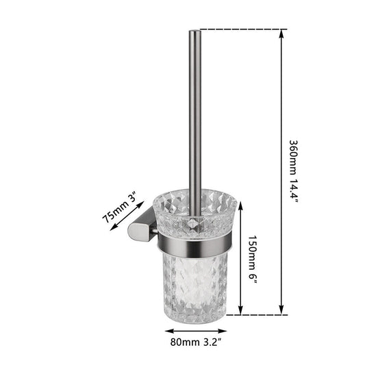 Gun metal toilet brush wall mount