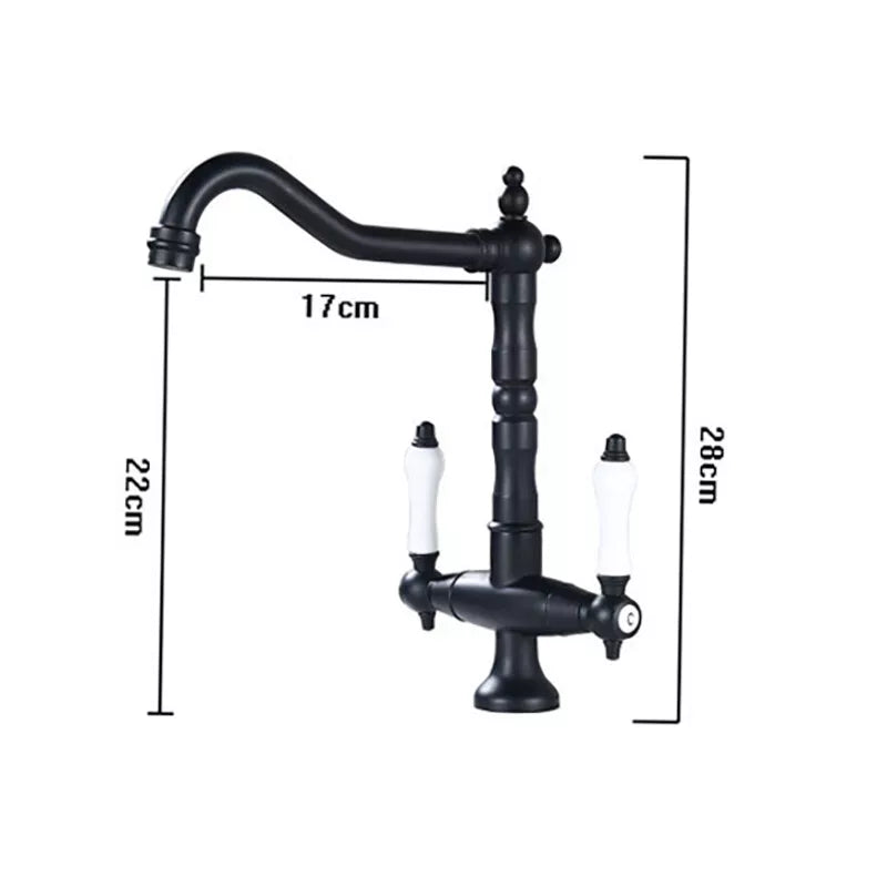 Country Nostalgic Kitchen Faucet in Black