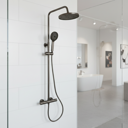 Gun Metal Thermostatische Regendouche