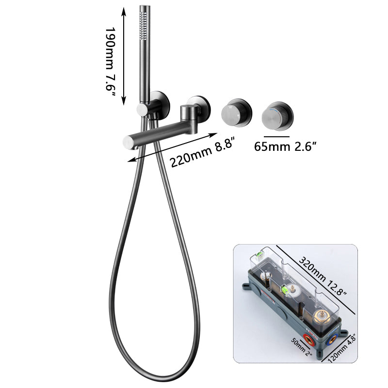 Eingebauter Badewannenhahn aus Rotguss