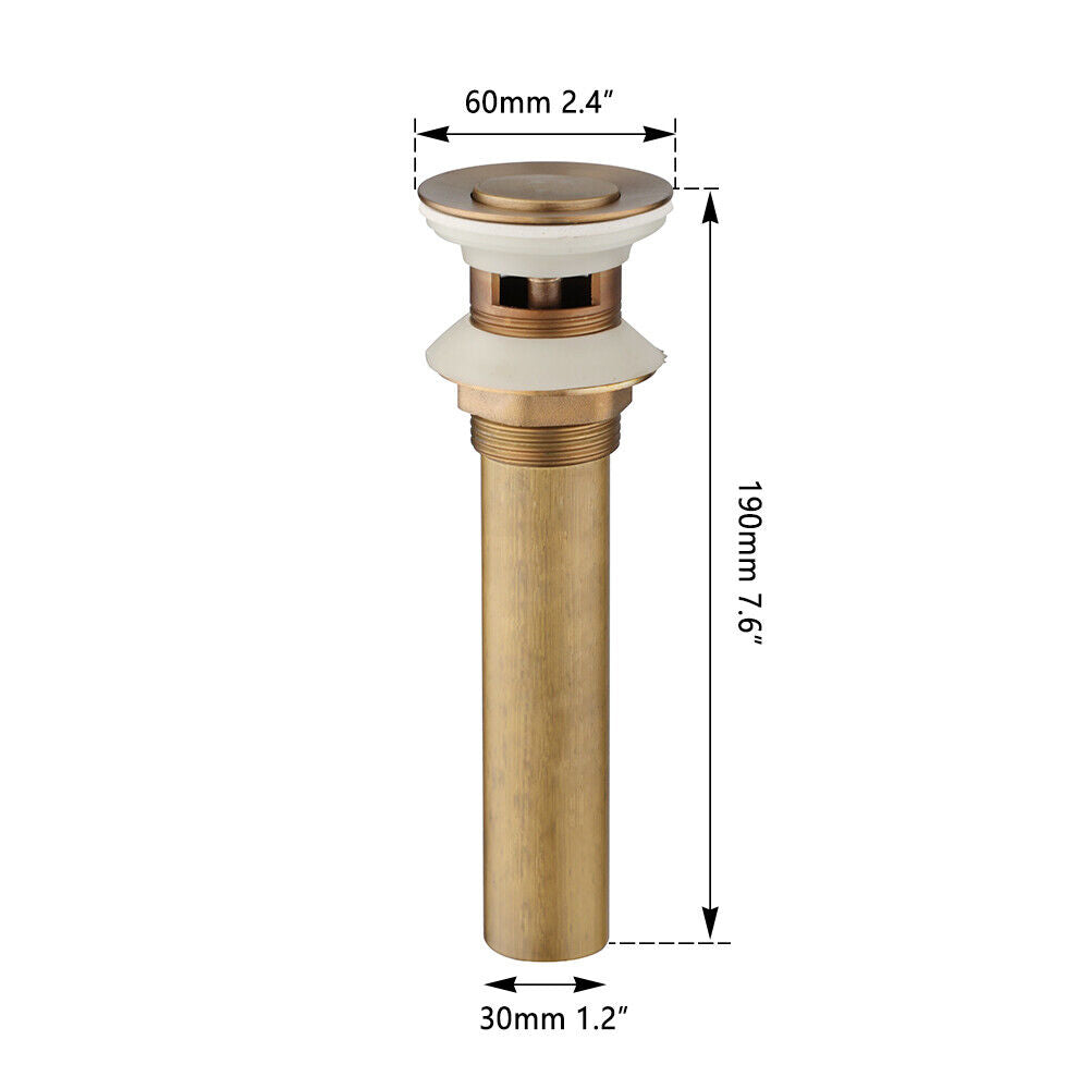 Bronze pop-up drain click drain with overflow