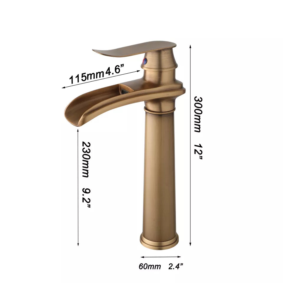 Bronze colored waterfall washbasin tap mixer tap