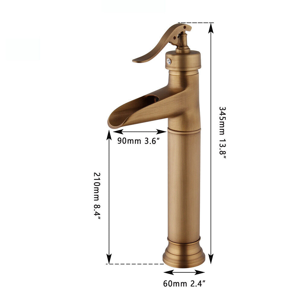 Bronze-colored waterfall tap, country style