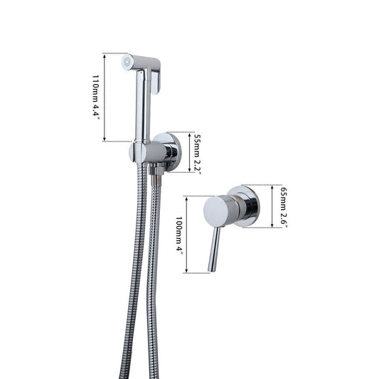 Chrome bidet sprayer for hot and cold