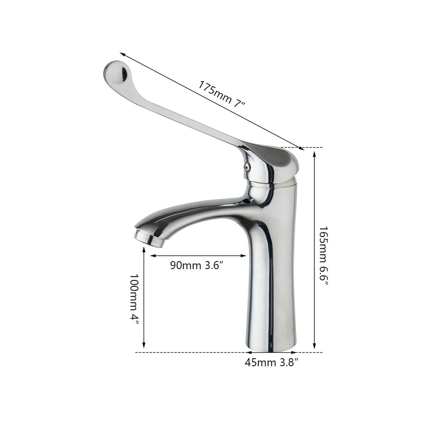 Elbow mixer tap chrome