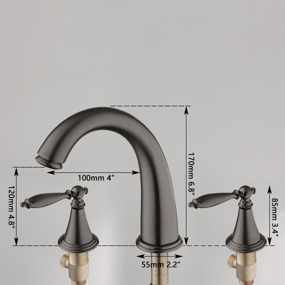 3-Piece Gun Metal Basin Faucet