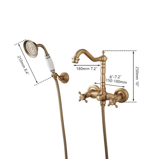 Bronze-colored country wall tap
