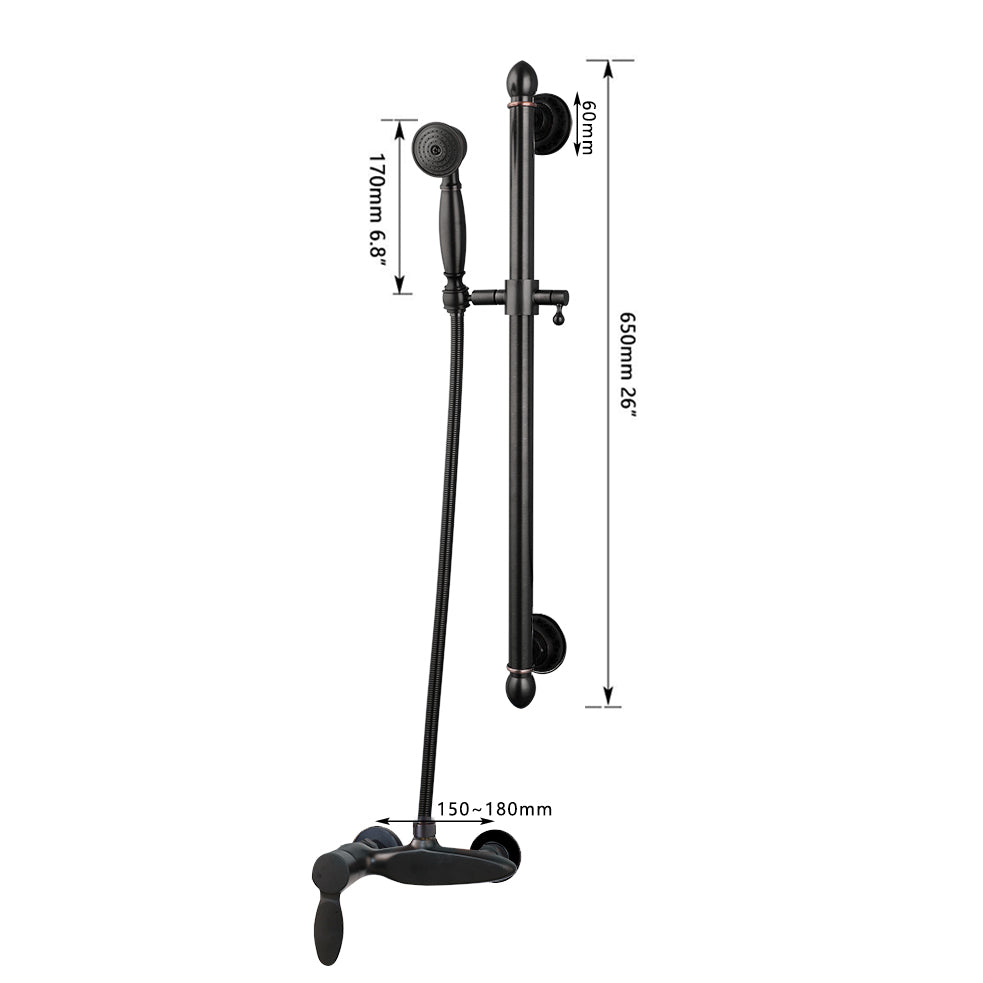 Countryside Ölbronze-Mischbatterie mit Gleitstange