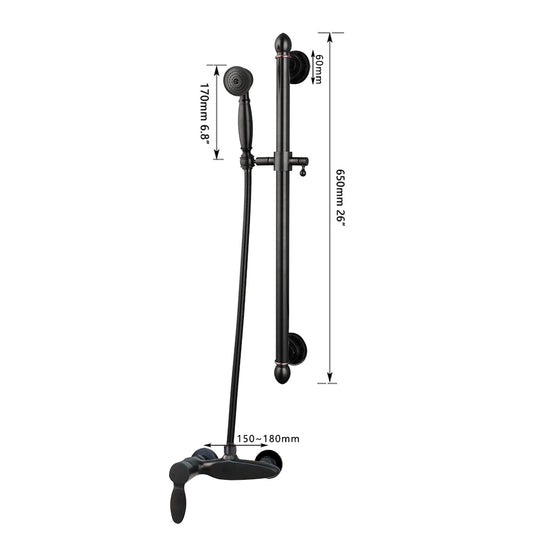 Countryside Ölbronze-Mischbatterie mit Gleitstange