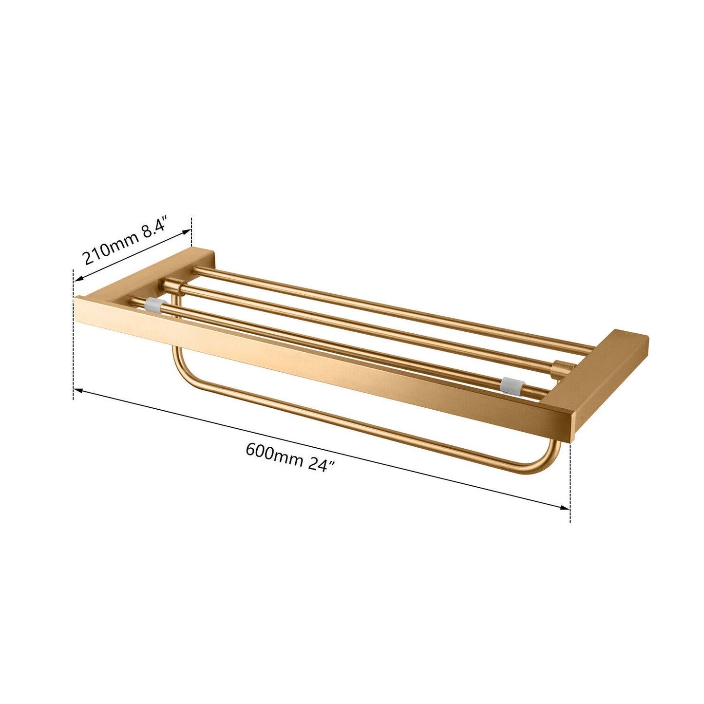 Matte gold towel rack