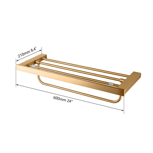 Matte gold towel rack