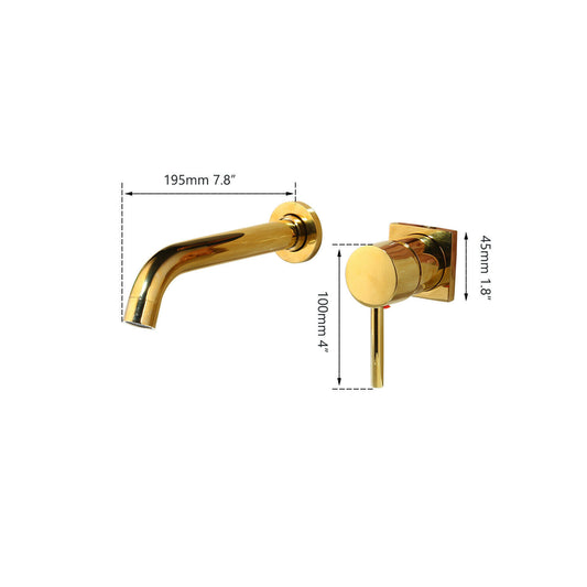 Gold-colored wall tap