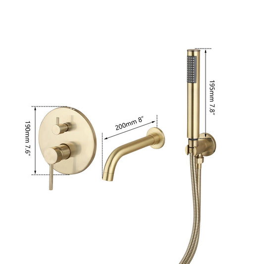 Matte gold built-in tap