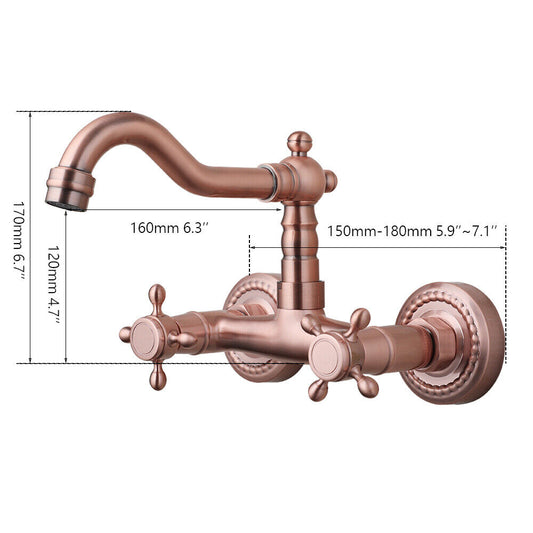 Kupferfarbene Messing-Mischbatterie im Landhausstil