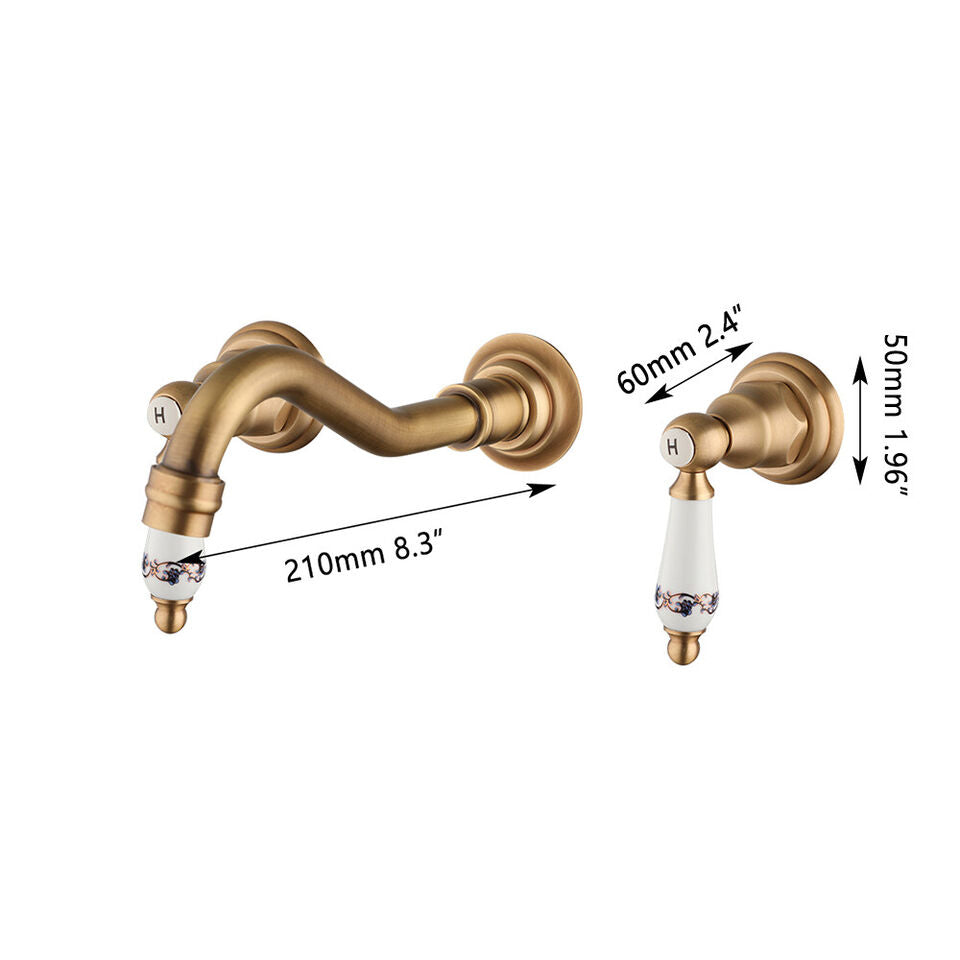 Bronze-colored nostalgic built-in washbasin tap