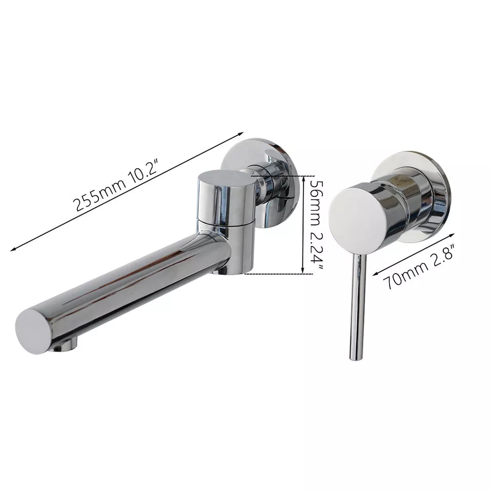 Chrome Swivel Wall Tap - Mixer Tap for Hot and Cold Water
