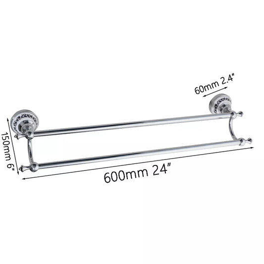 Doppelter Handtuchhalter - Chrom