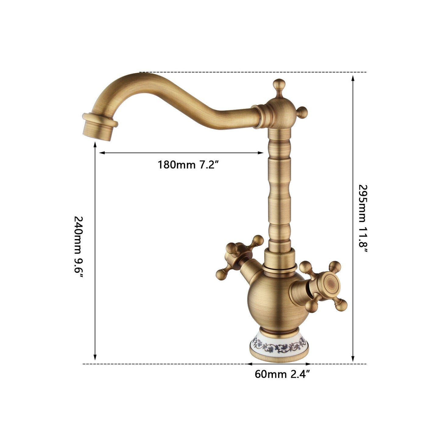 Nostalgic swivel kitchen faucet bronze