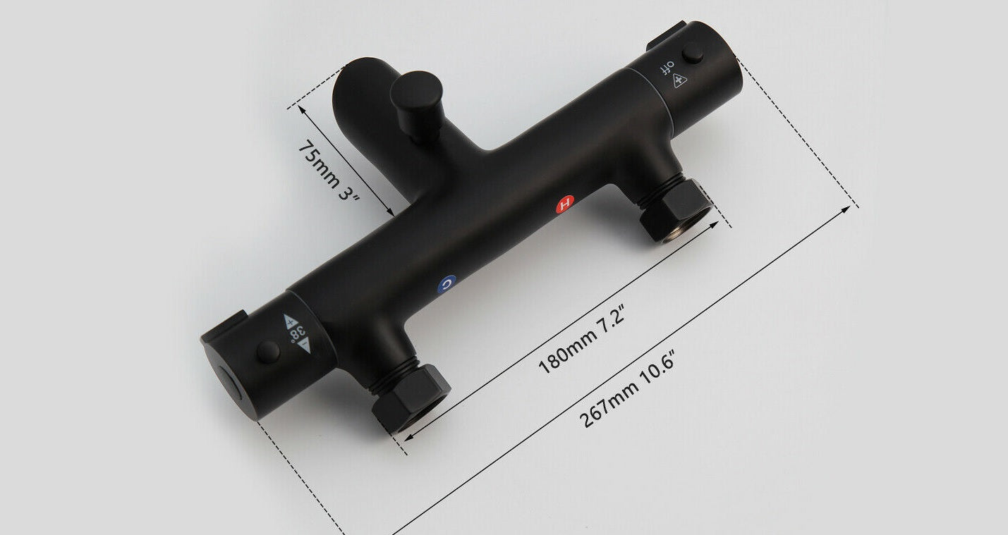 Black thermostatic bath tap