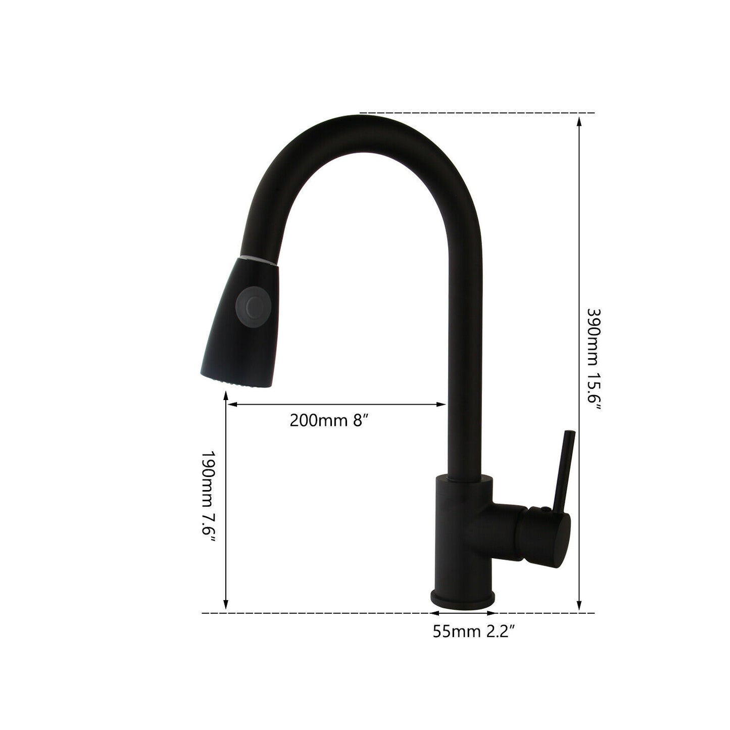 Matte black kitchen faucet
