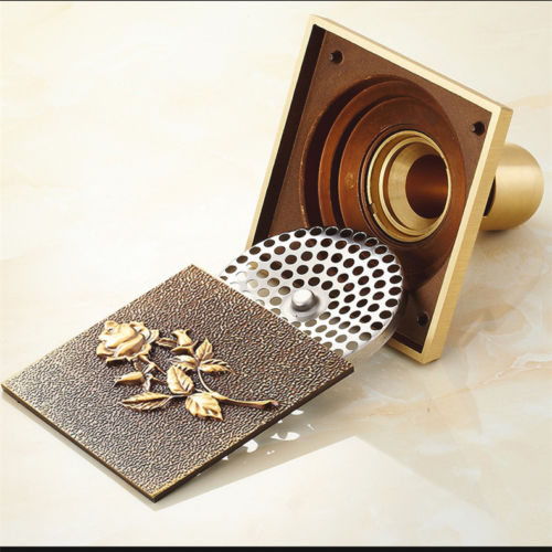 Bronze Drain with Elegant Floral Decoration