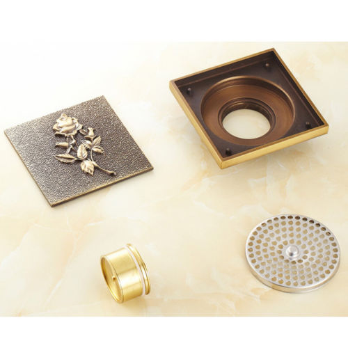Bronze Drain with Elegant Floral Decoration